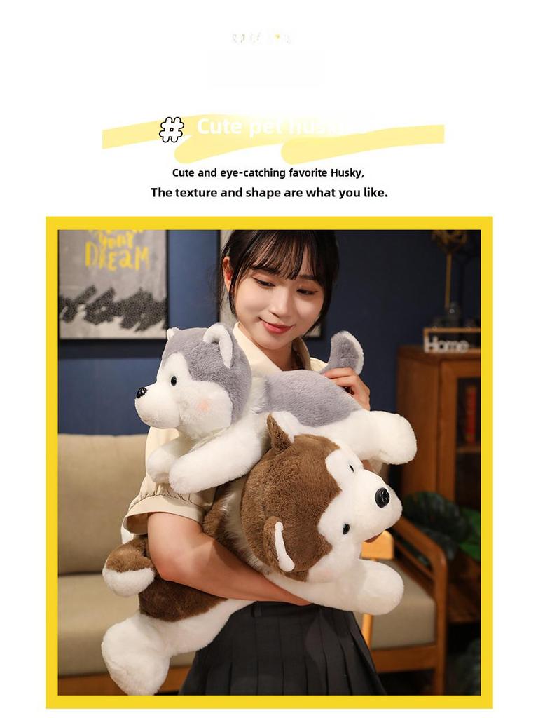 Husky Plush Doll: Children's Cuddly Toy, Sleeping Pillow, or Holiday Gift