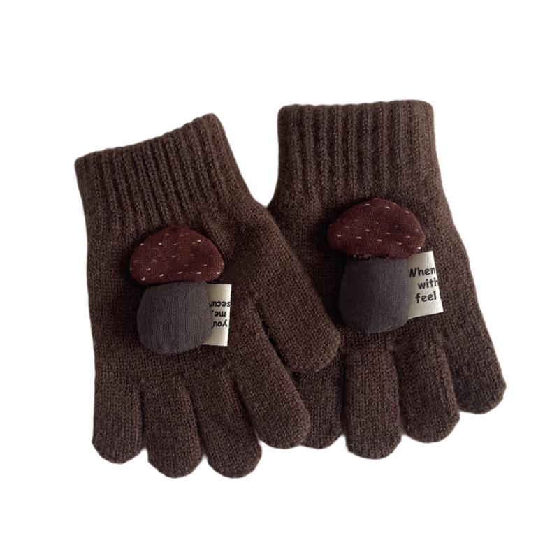 Children's Winter Plush Five-Finger Gloves - Warm, Trendy Gloves for Boys & Girls, Perfect for Outdoor Cold Protection & Writing.