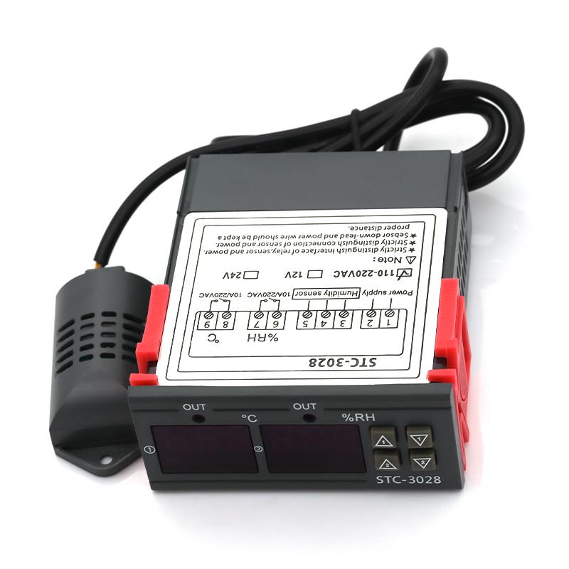 STC-3028 Dual Digital Temperature Humidity Controller 12V 24V 220V Thermoregulator Thermostat for Heating Cooling in Incubator STC-3028 12V