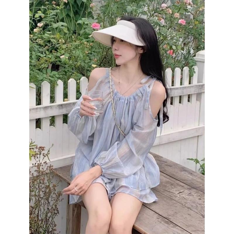 Short Sets For Women 2 Pieces Tie Dye Chiffon Woman Shorts Stylish Hot Promotion Casual New In Matching Two-piece Style