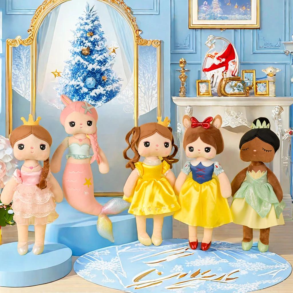 Metoo Customize Angela Plushie Doll,Mermaid Fairy Tale Snow Princess,Kawaii Cartoon Soft Stuffed Toys Kids and Baby Gifts