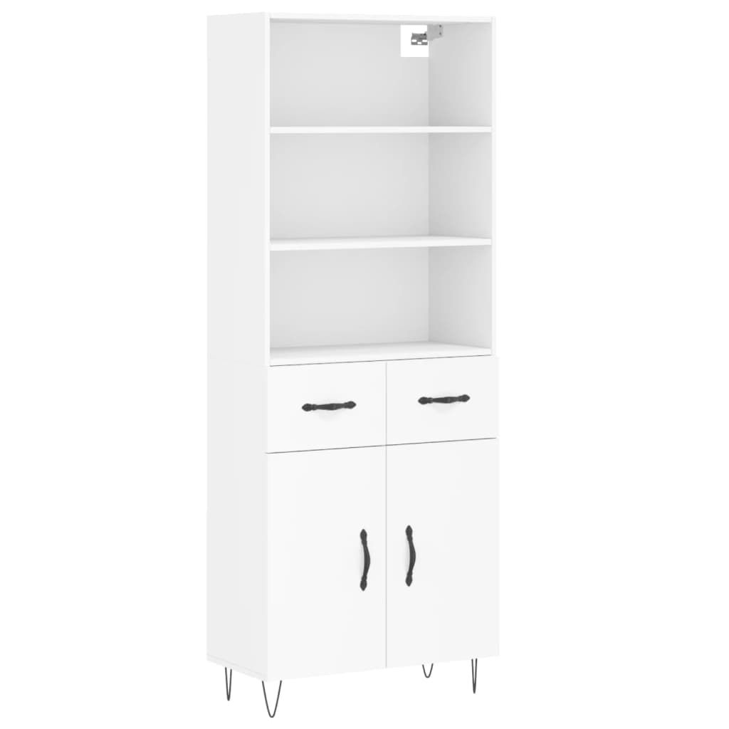 Highboard White 69.5 x 34 x 180 cm Particleboard