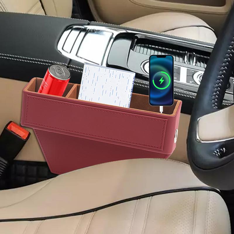 Autositz-Seitenorganizer Seitensitz-Auto-Organizer-Tasche aus Kunstleder SUV LKW und Minivan Multifunktionale Konsolenseite