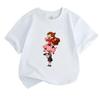 Kids Boys Girls Crew Neck Short Sleeve 100% Cotton T-Shirt Funny Gravity Anime Character Printed Casual Lightweight Breathable Top for Daily Play Wear