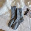 Japanese Autumn And Winter Wool Knee Socks Children'S Cashmere Thickened Medium Tube Stacking Socks Solid Color Stockings Calf Socks