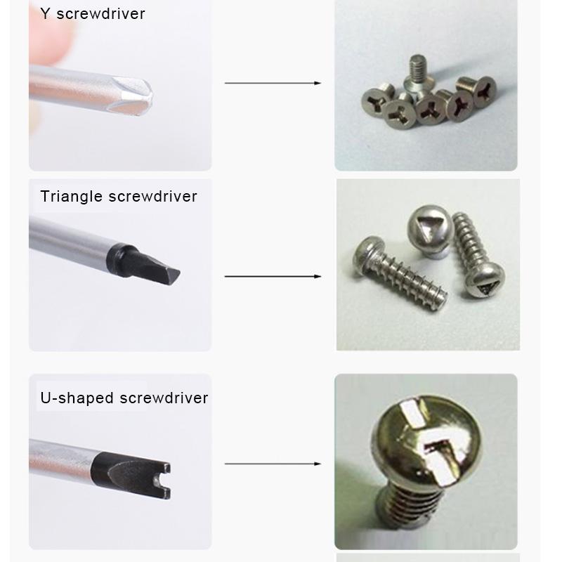 Multipurpose Screwdriver Tool With Non-Slip Handle U-Shaped Y-Shaped Inner Cross Socket Driver Special-Shaped Screw Repair Tools