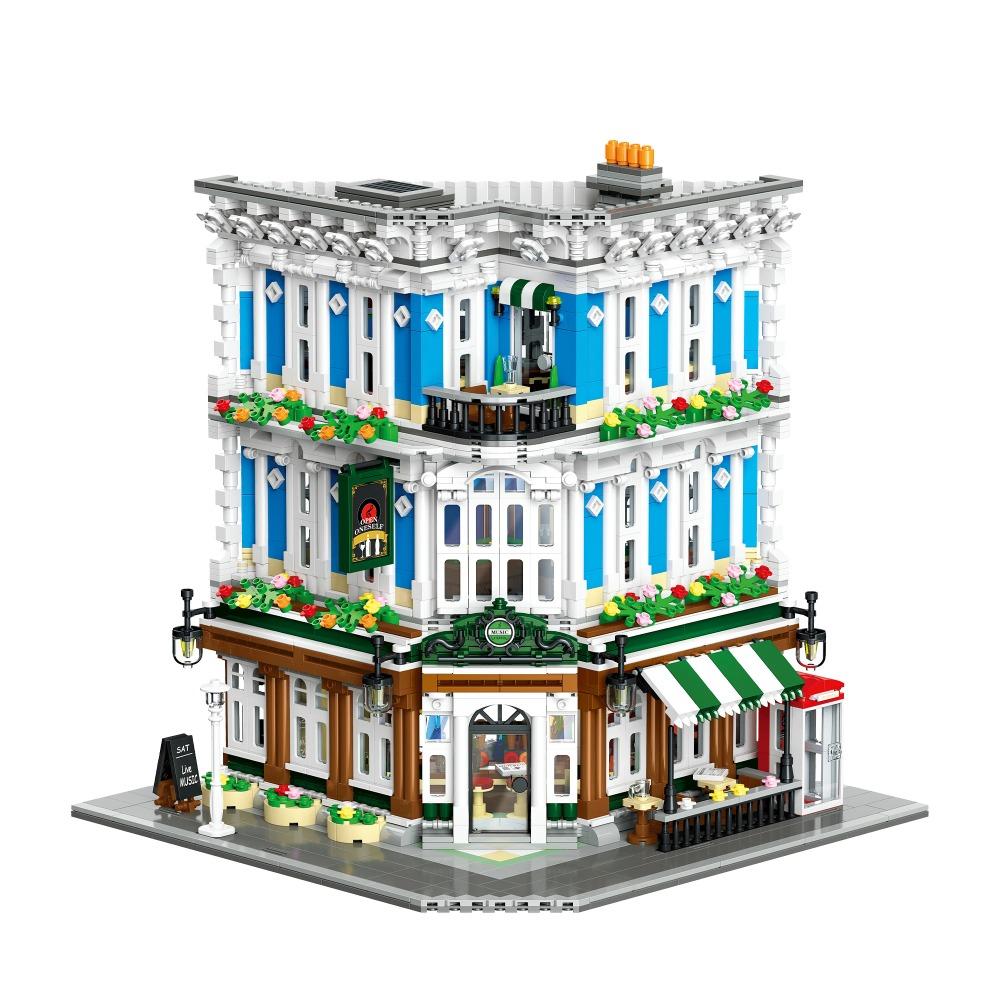 City Street Scene Building Blocks Set Modular House DIY Bricks Model Kit Creative Assembly Toy Decor Collectible Gift for Adults