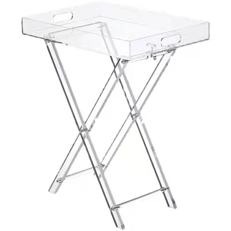 Net rot Nordic acryl falten kaffee tisch transparent kleine tisch seite tisch faltbare hause balkon kaffee tisch