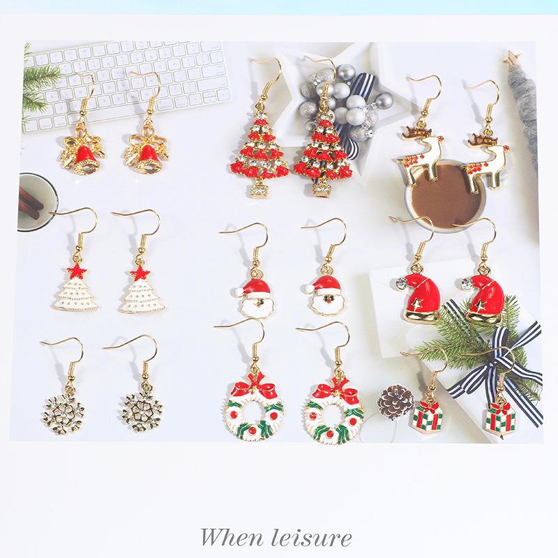 Christmas, Fashion Christmas Ornaments Ear Hook 9 Pair Set Of Cute Girly Heart Holiday Earrings