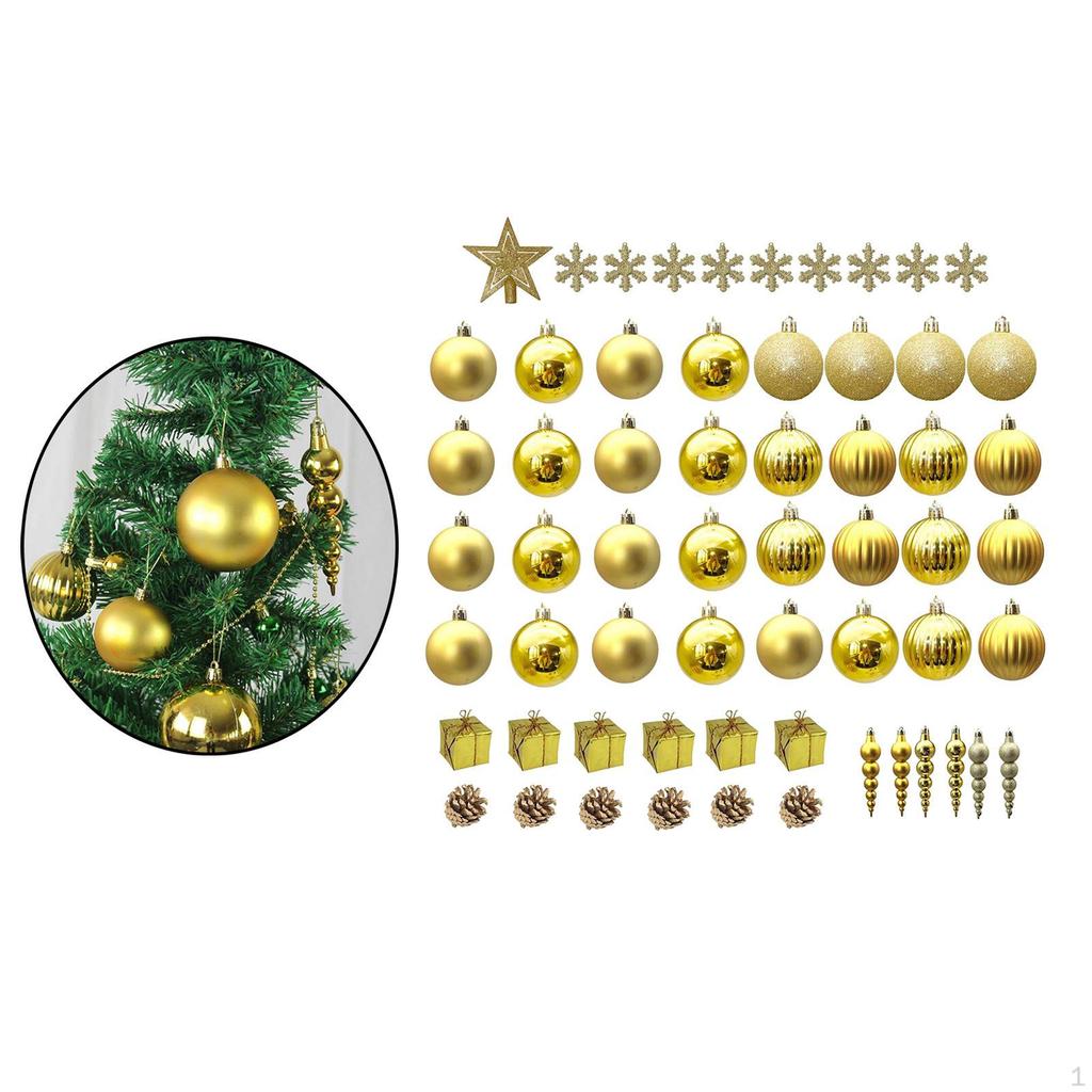60 Stück Weihnachts-Dekokugeln Baumschmuck Xmas Deko für Restaurant Frühling