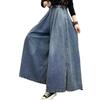 Damen High Waist Schlitz Weiter Bein Hosen Locker Jeans Rock Lässige Lange Hosen Frühling Sommer Ankunft Vintage Künstlerisch