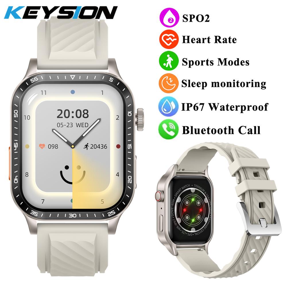 2,04" Großer Bildschirm Outdoor Smartwatch Herzfrequenz Blutsauerstoff Wasserdicht Quadratisch Sport Bluetooth Anruf Smartwatch für IOS Android