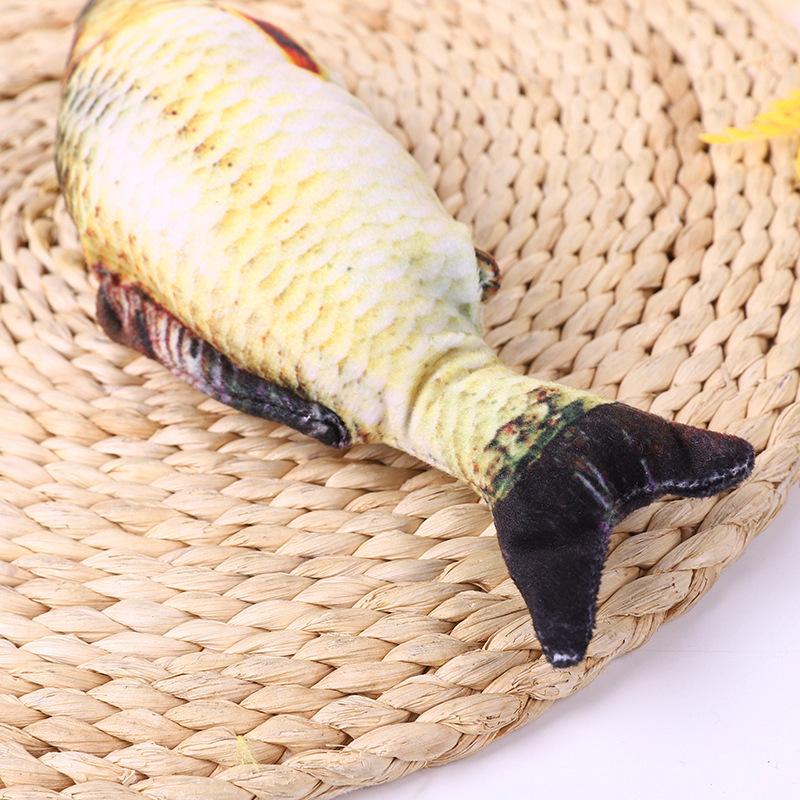 Catnip Fish Teaser Stick: Durable, Self-Amusing Toy for Teeth Grinding & Boredom Relief.