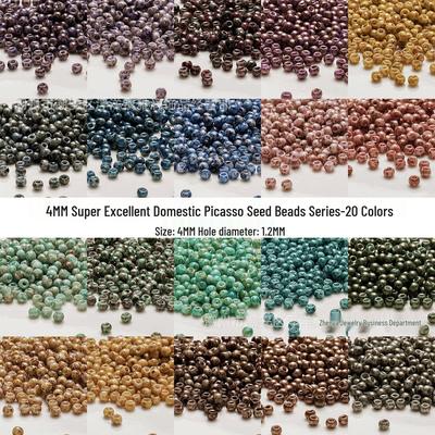 4mm Picasso Glass Seed Beads for DIY Jewelry: Bracelet, Necklace, Ring Accessories