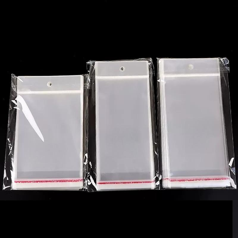 100pcs OPP Self-adhesive Bag Plastic Transparent Jewelry Packaging Bag Suitable for Earrings Ear Pendant Necklaces Jewelry Display Dustproof Bag