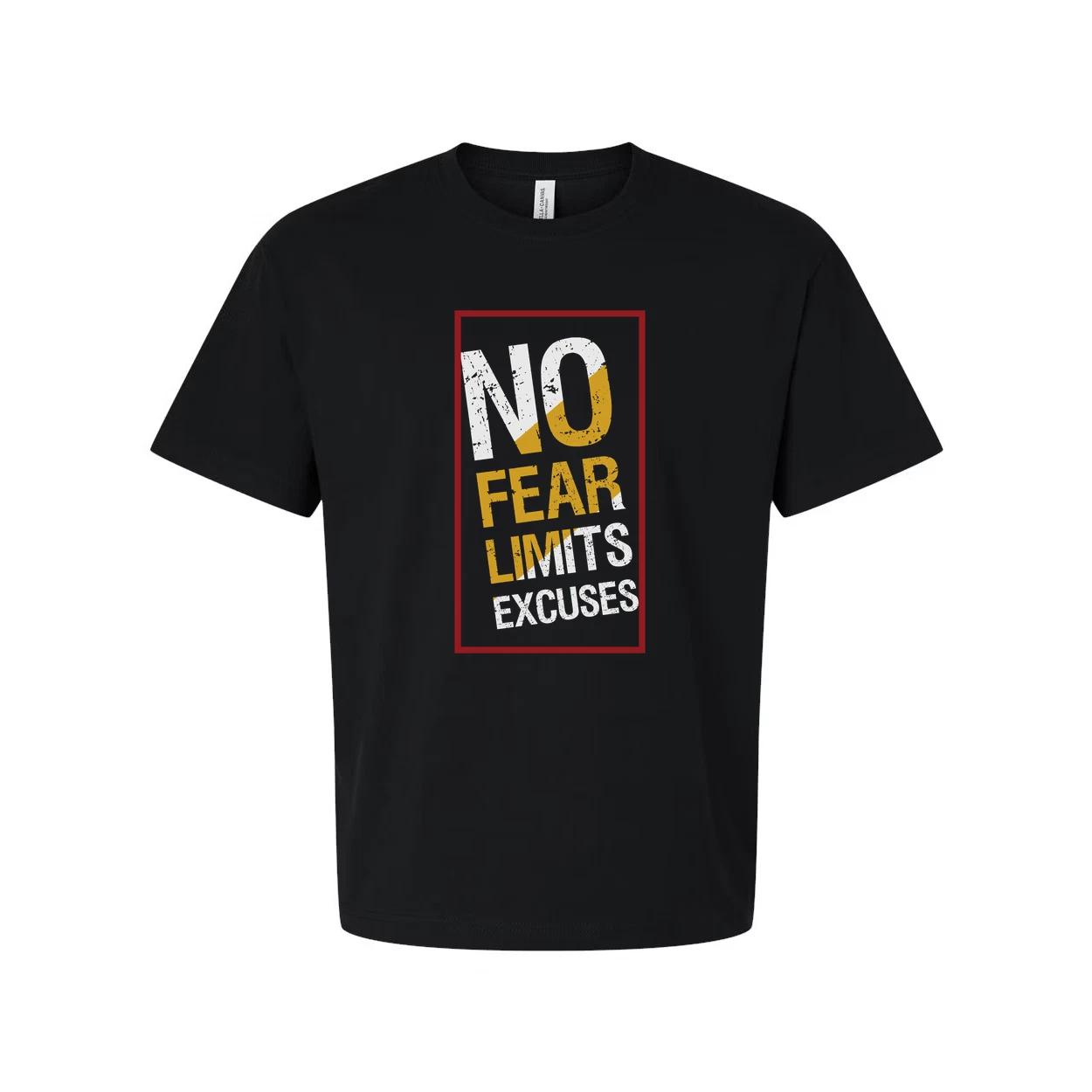 

Unisex No Fear Limits Excuses Graphic T Shirt For Workouts And Fitness Apparel C 4XL