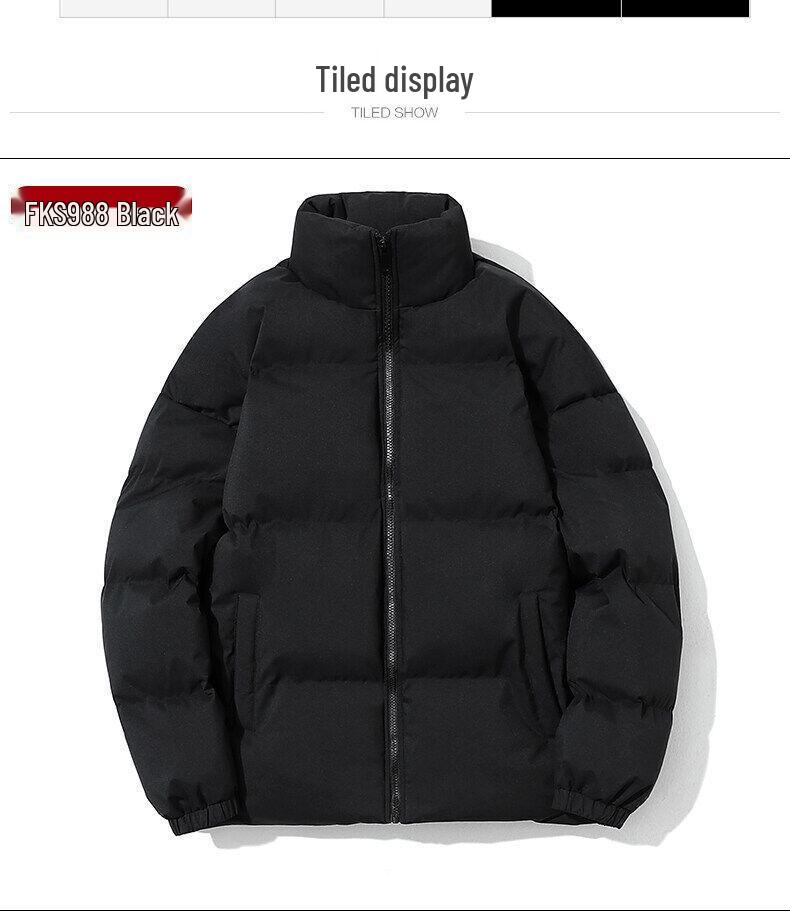 Herren Plus Size Winter-Steppjacke aus Baumwolle - Bestickte Dicke Warme Oberbekleidung