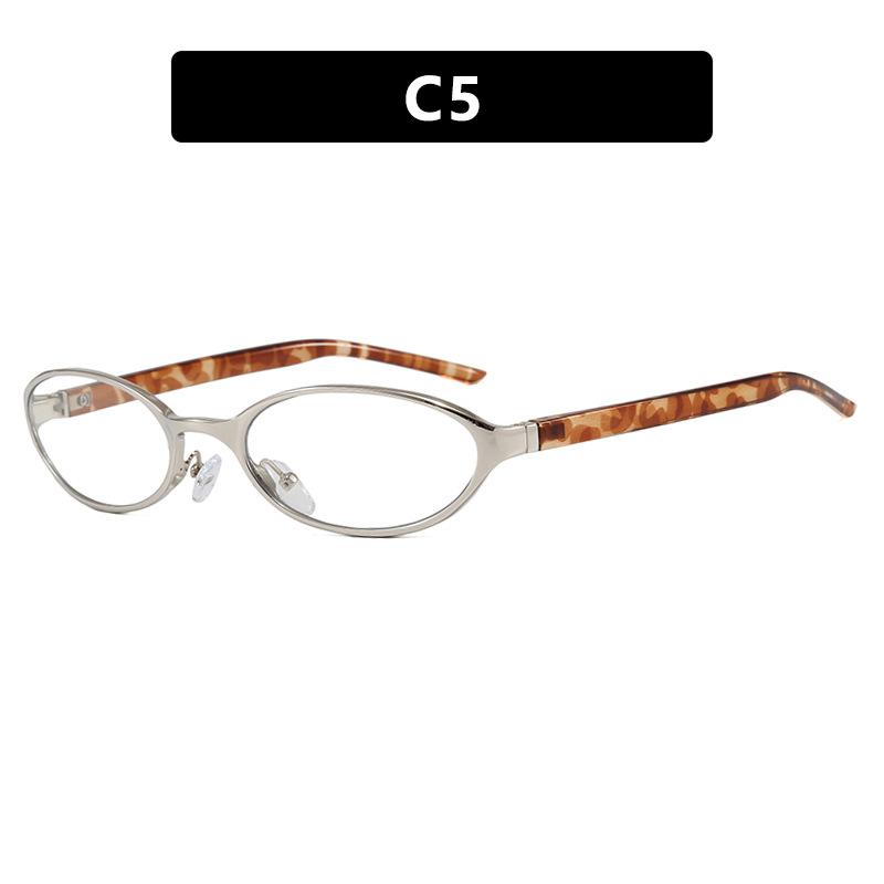 Oval Small Frame Sunglasses Women's Men's Y2K Retro Sunshade UV Sun Glasses Luxury Brand Designer Popular Metal Eyeglasses