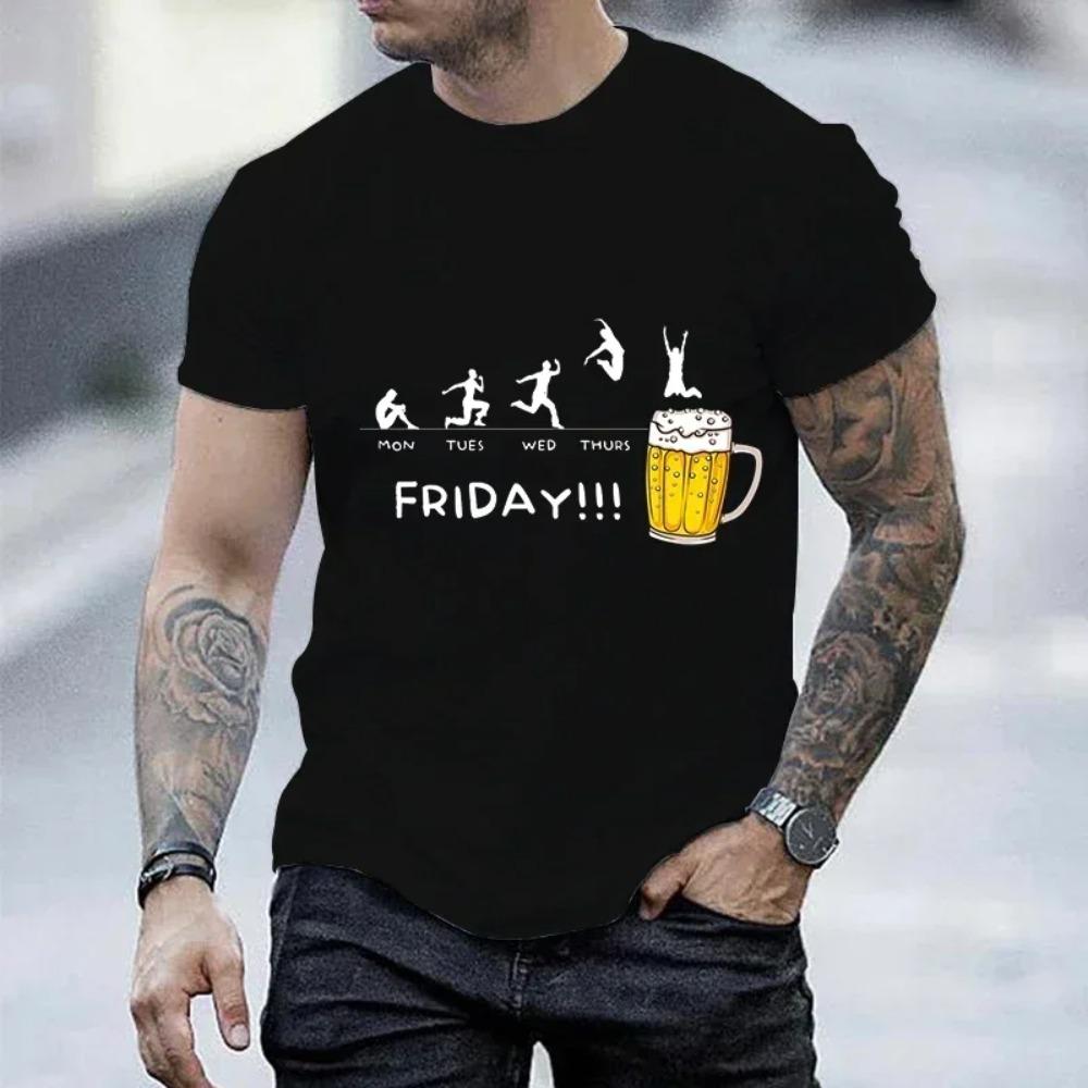 T Shirts for Men Beer Week Monday To Friday Weekend Funny Tshirt Women Men Shirt Short Sleeve Shirt Tshirt New Brand Men T-shirt