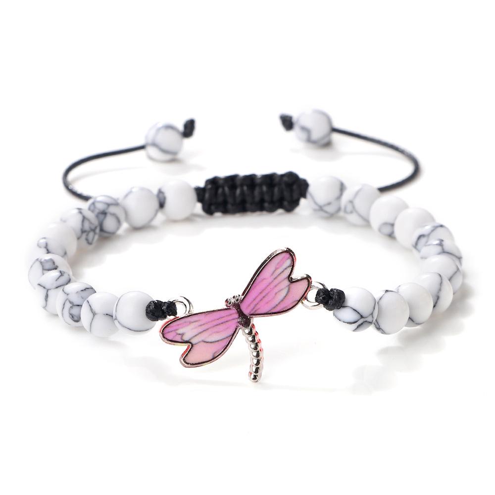 Dragonfly Water Touch Adjustable Blue Turquoise Beaded Bracelet
