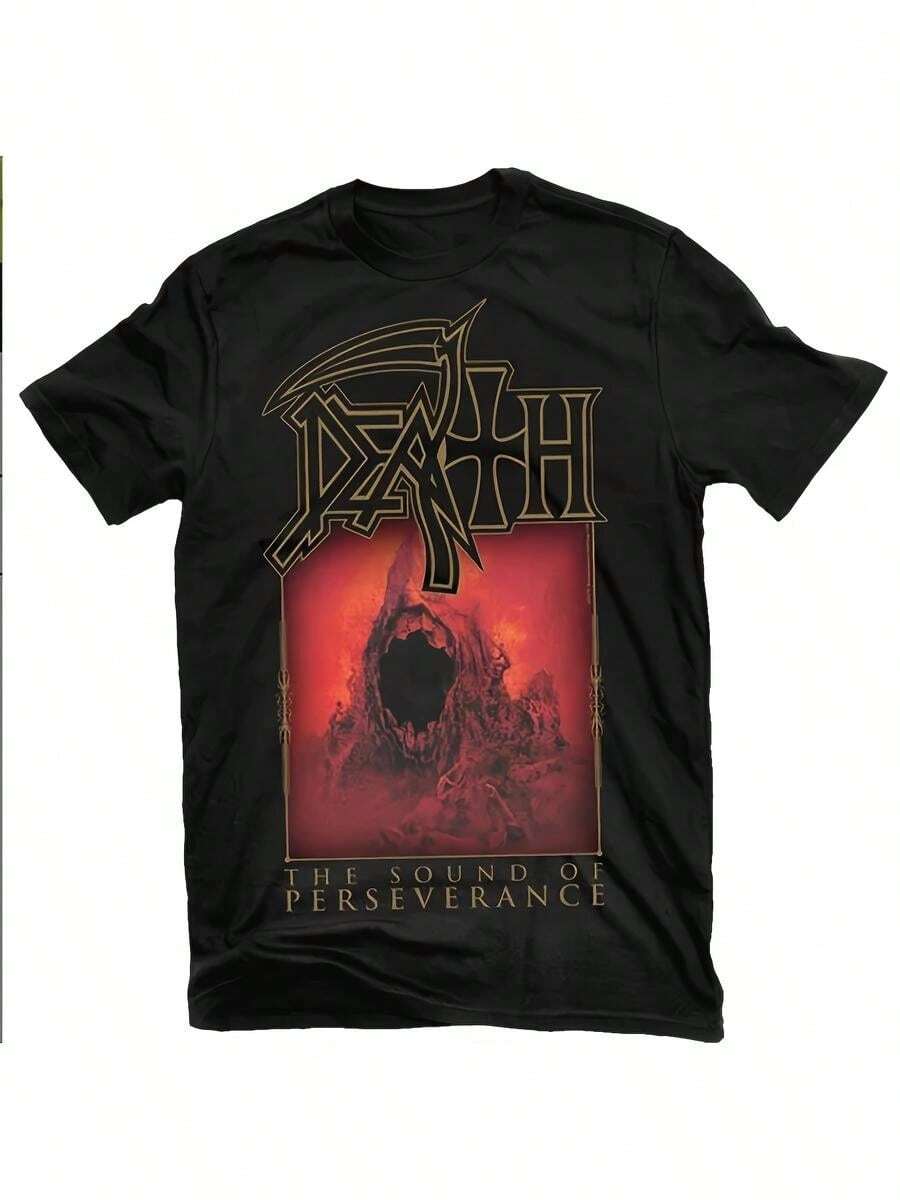 

Death Metal Band Graphic T-Shirt - 1980s Retro Style, Black And White, Short Sleeve, Regular Fit, All 5XL різнокольоровий