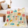 2D Digital Printed Cover Blanket Birthday Cake Blessing Thickened Lamb Fleece Crystal Fleece Blanket