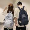 Schoolbag1011 New Schoolbag College Student Class Travel Backpack Korean Version Casual Fashion English Alphabet Couple Backpack
