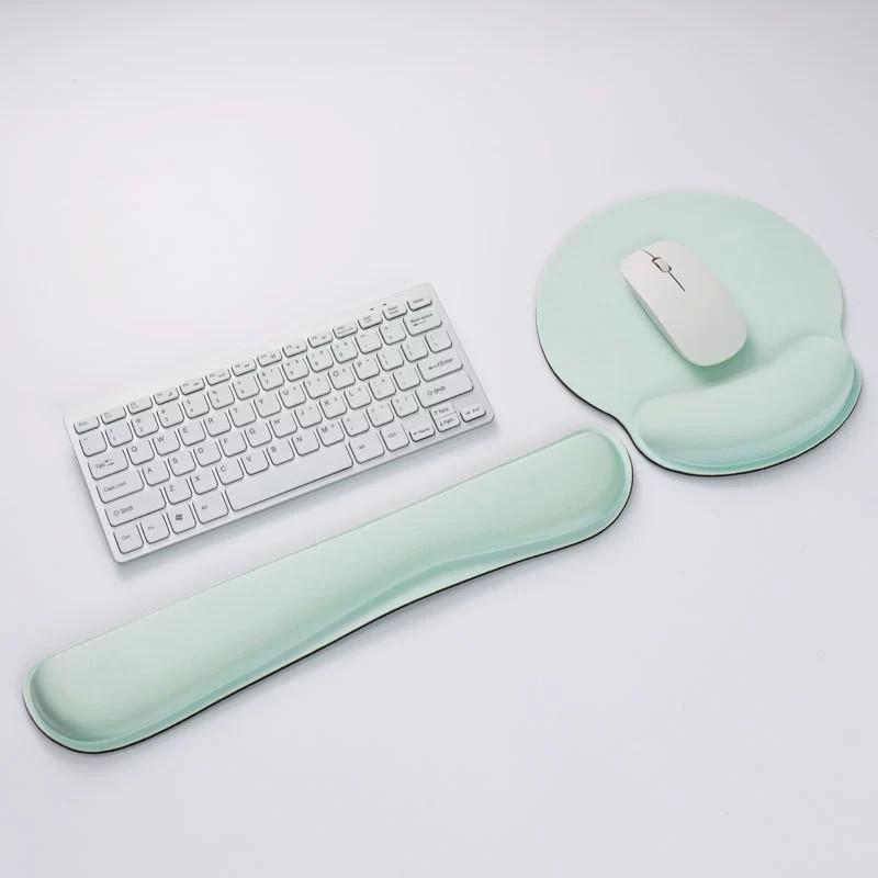 Gummi Maus Handgelenkstütz-Set - Rutschfest, Bequemes Hand- und Handflächenpolster für Büro-Tastatur