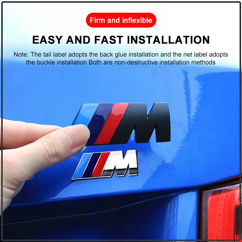 M LOGO Emblem Fender Badge Trunk Sticker Car Front Grille Badge 3D For BMW M Performance Power M3 M5 F30 F20 F25 X1 X3 X5