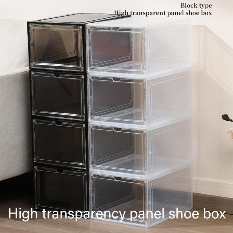 Shoe Organiser Box Stackable Clear Shoe Box For Closet Shoe Containers Sneakers Display Case Space Saving Storage Bin