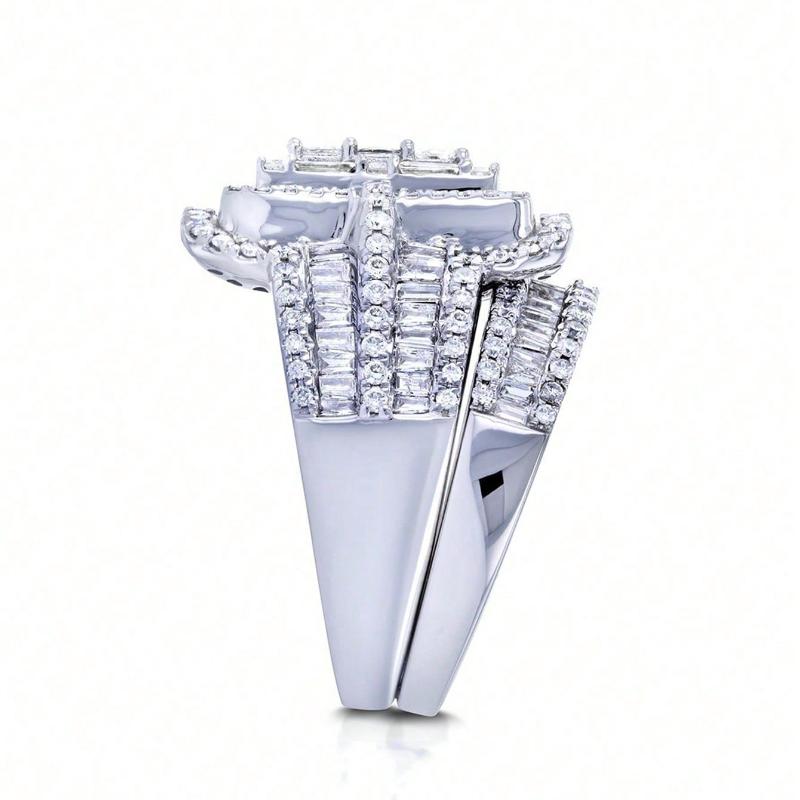 S/Set Luxuriöses Übertriebenes Damen Funkelndes Quadratisches Zirkonia Ring Set für Braut Hochzeit Valentinstag Geschenk Ewigkeit Schmuck