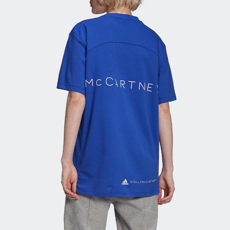 Adidas X Stella McCartney Asmc Logo Tee Sport Round Neck Short Sleeve Women Tops Cobalt-Blue HB7403