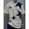 Men's Summer Casual 3D Printed Star Pattern T-Shirt Lightweight and Breathable Fabric