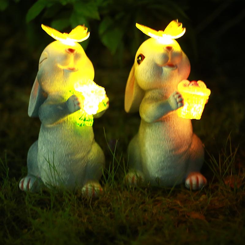 Outdoor Solar Rabbit-Shaped Light - Creative Garden Resin Ornament