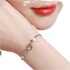 JewelryTop  Sterling  Classic Crystal Heart Bracelets Charms for Women Fashion Party Wedding Jewelry Gifts