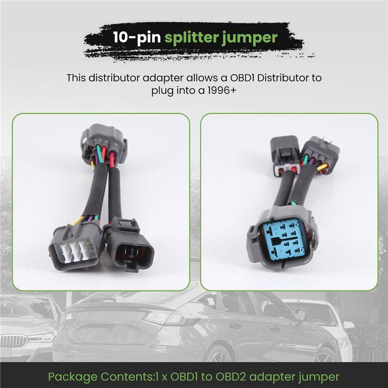 New Obd1 To Obd2 10-Pin Distributor Adapter Jumper Harness For Honda Civic Acura