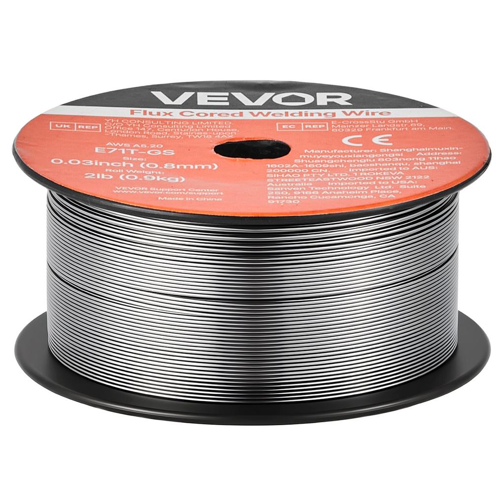 Flux Core MIG Welding Wire, E71T-GS 0.8mm 0.9kg, Gasless Mild Steel Welding Wire with Low Spatter for All Position Arc Welding, Self-Shielded for