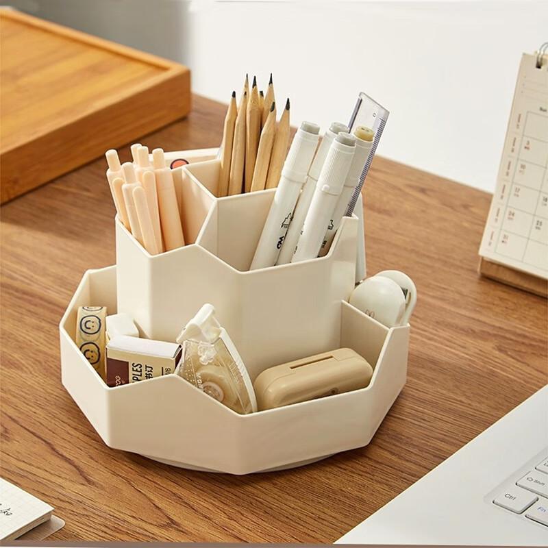 360-Degree Rotating Desktop Organizer for Pens and Makeup Brushes