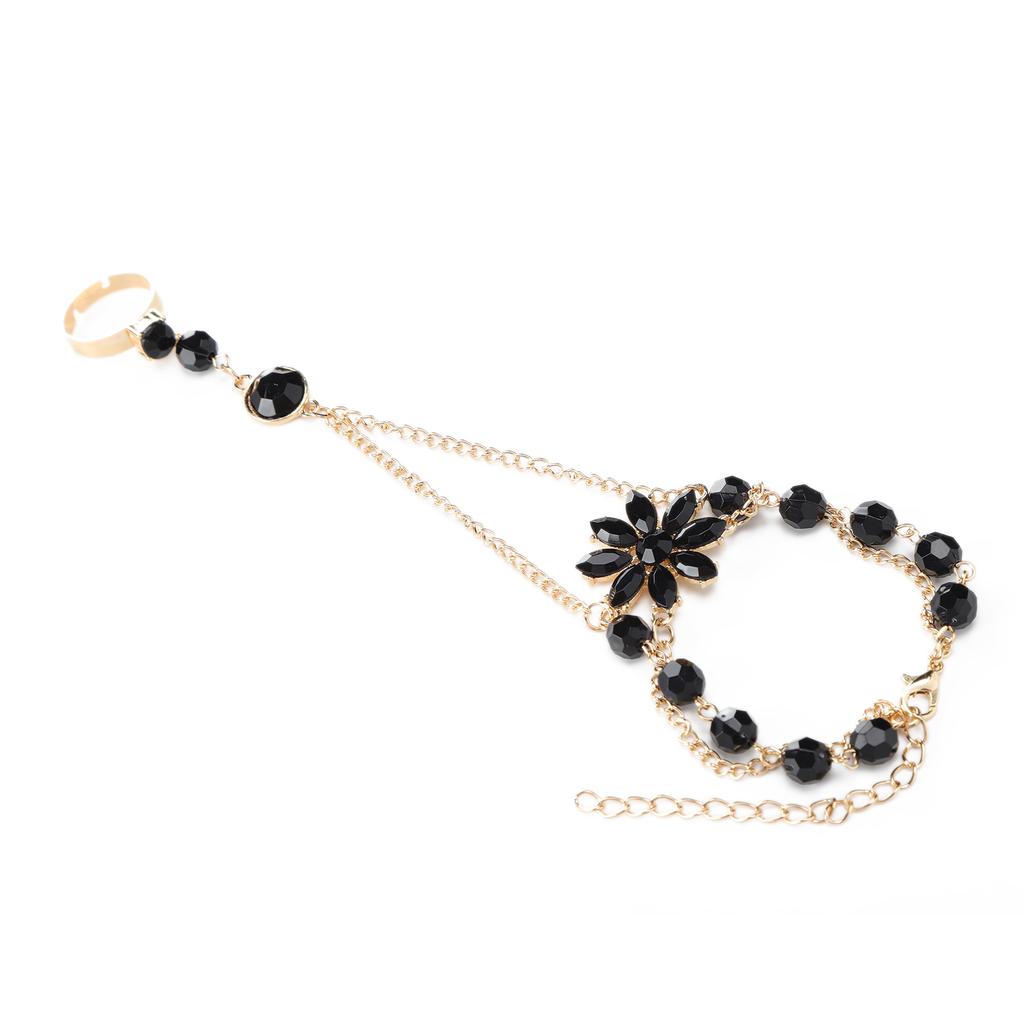 Stylish Hand Harness Bracelet Alloy Finger Ring Bracelet Chain Wrist Harness Chain for Women Girl