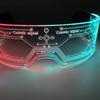 New Acrylic Luminous Glowing Cyberpunk Glasses LED Light Up Halloween Party Glasses Bar Club Props Neon Glasses Supplies