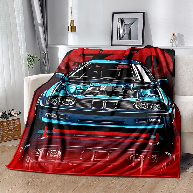 1pc Ride of Death: Grim Reaper Flame Truck Home Decor Blanket Perfect for Couch, Bed, Travel .W088 80x120cm