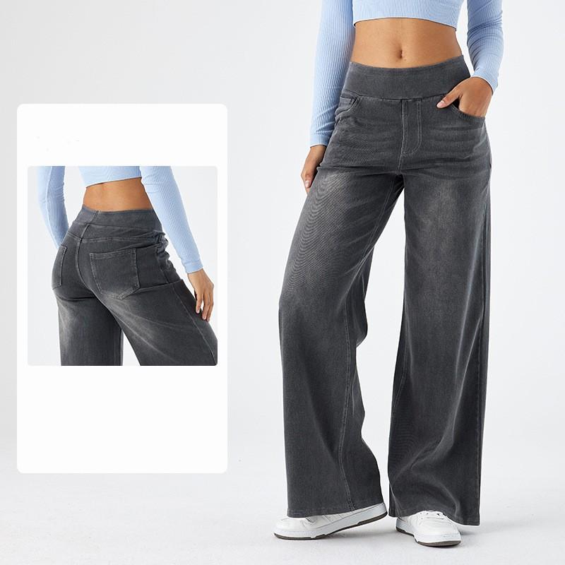 

Женские повседневные мешковатые эластичные джинсы с широкими штанинами, элегантные облегающие ретро-джинсы XXS