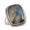 Natural Labradorite Gemstone 925 Solid Sterling Silver Jewelry Ring Size 10 z6P05