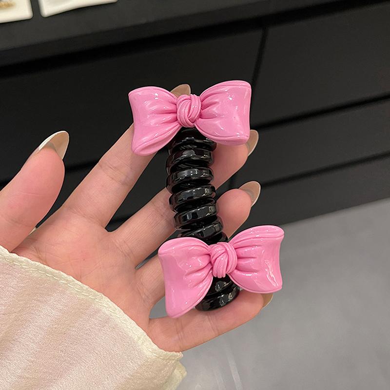 

1 шт. эластичные резинки-бантики для девочек, детские резинки для волос в виде телефонных проводов, спиральные резинки для волос, веревки для волос, аксессуары для волос в виде хвостика 4