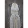 Set gonna lunga estiva con gilet in pizzo pieghettato e collo appeso senza schienale