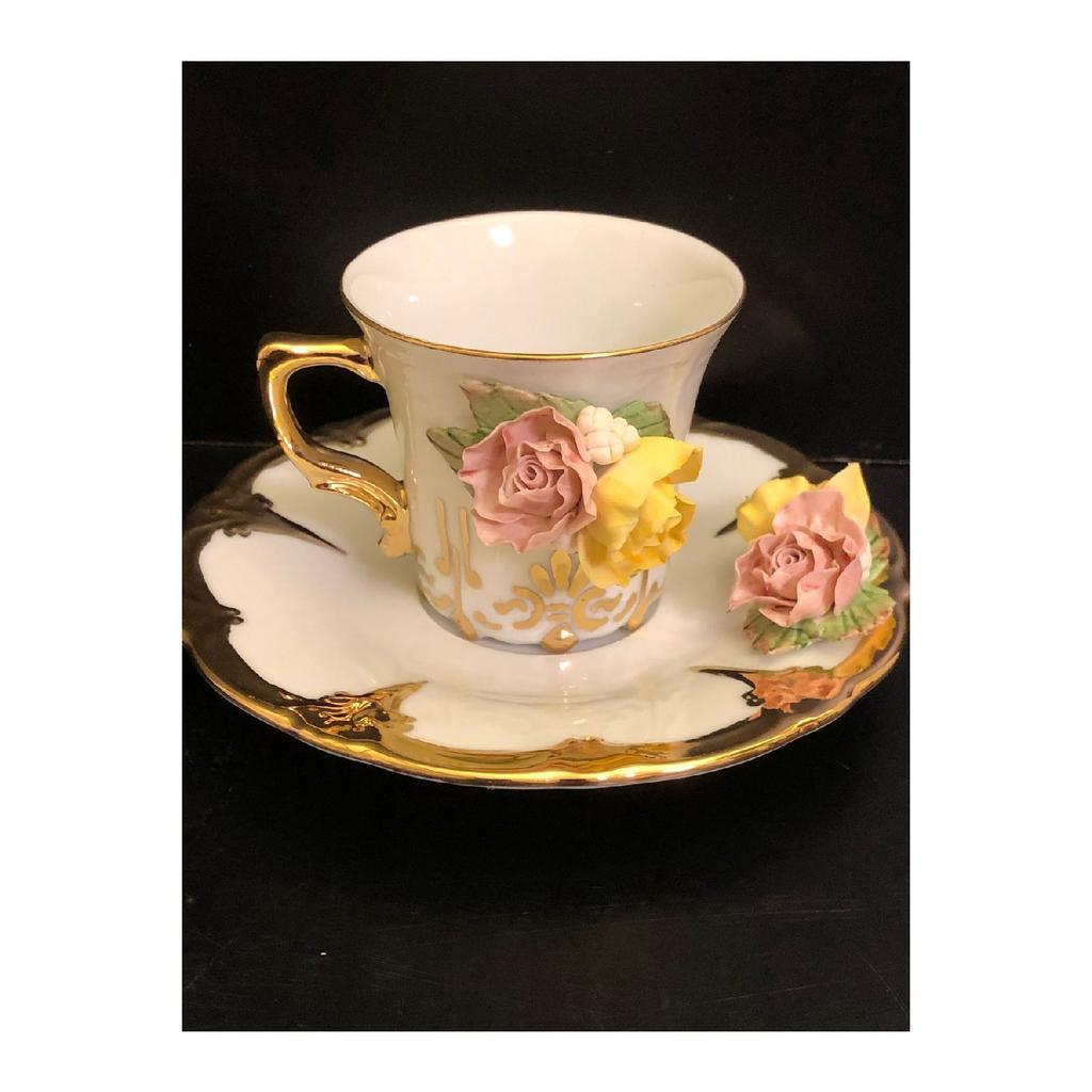 Rose Dream Handmade Porcelain Coffee Cup Set Of 2