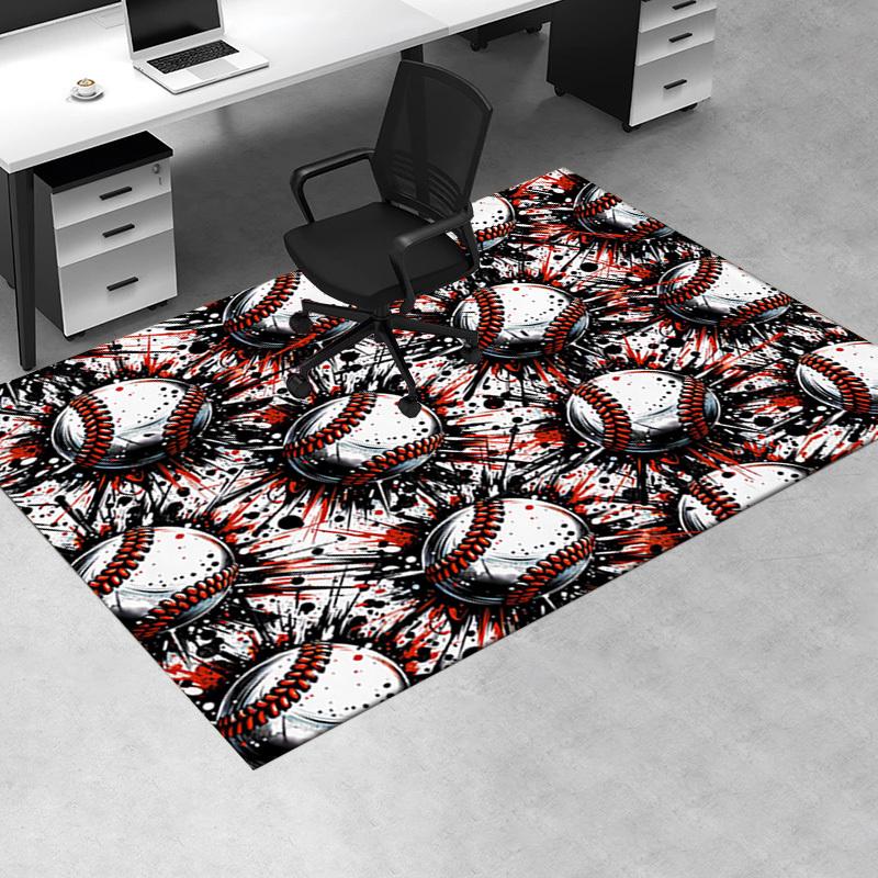 Office Carpet: Baseball Patterned Sofa Rug for Chair Protection