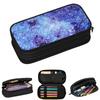 Galaxy Sparkle Stars Periwinkle Blue Pencil Cases for Student School Pen Box Pencil Bag Big Capacity Pencil Pouch