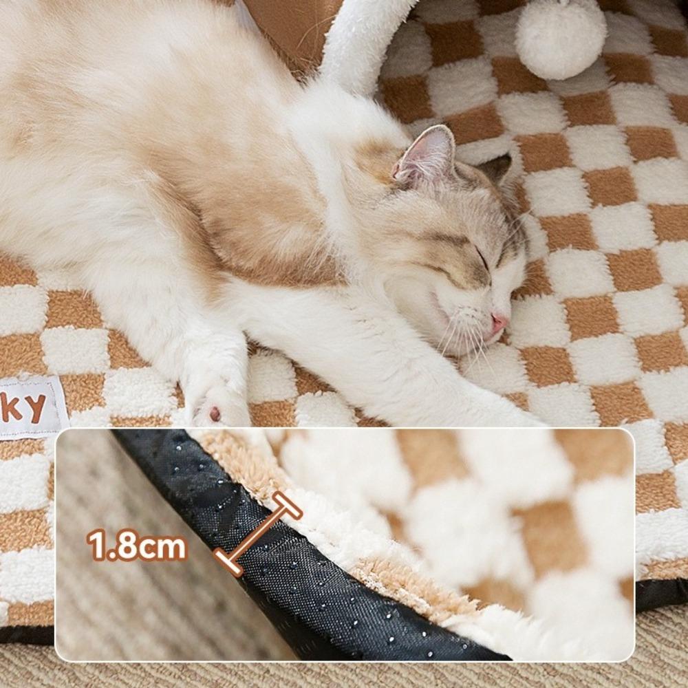 Playful Material Cat Tunnel Bed Thicken Warm Brown Grey Tunnel Toy Tube Shape Peekaboo Toy Home Decor