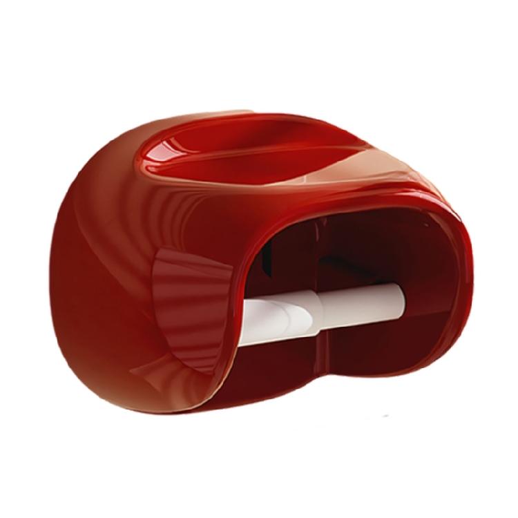 Platzsparendes Badezimmerzubehör Toilettenpapierhalter und Ablagefläche Wandmontage Taschentuchspender rot